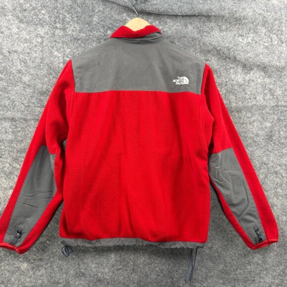 North Face Jacket Womens M Fleece Red Full Zip Logo Pockets Outdoor Hiking - Picture 3 of 13